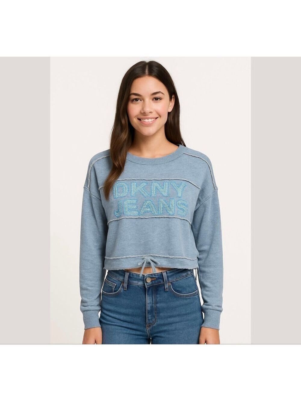 DKNY Jeans cropped sweatshirt with studs Sz M
